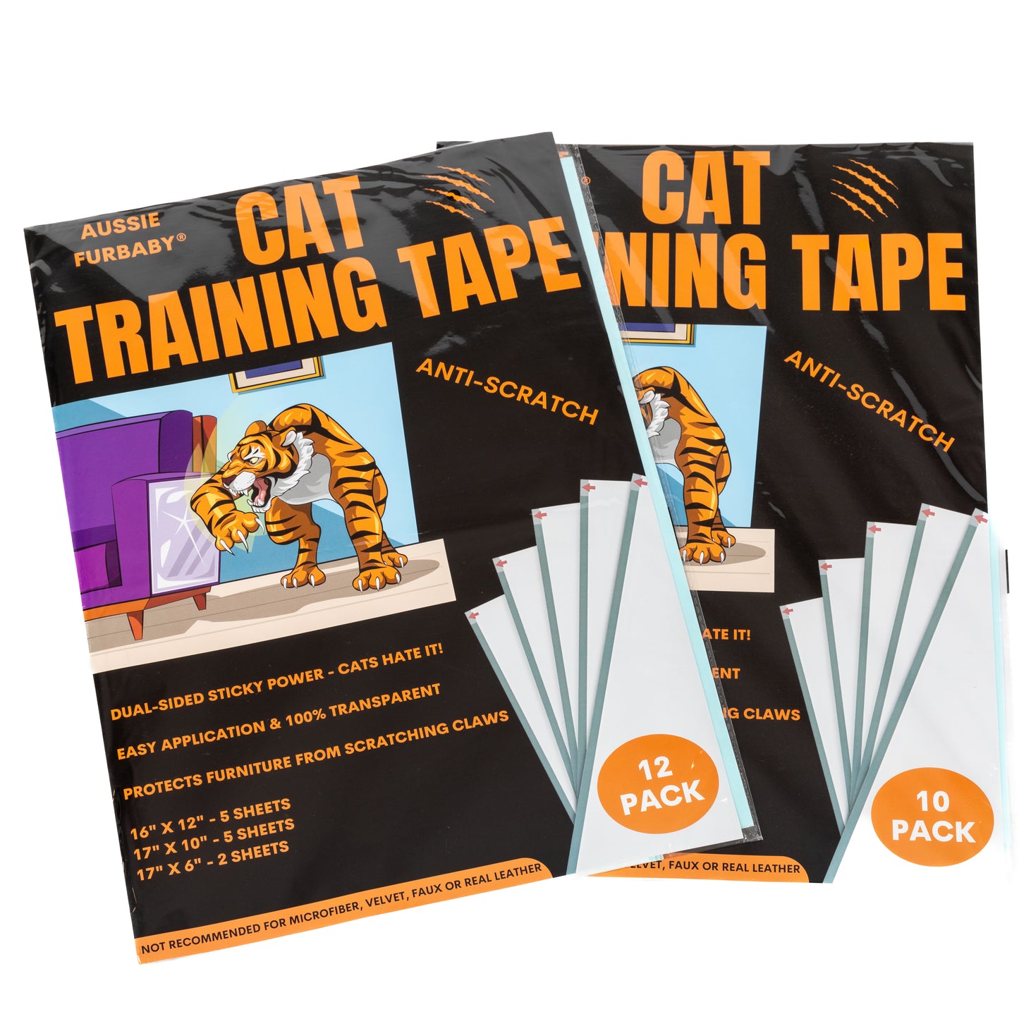 AUSSIE FURBABY Cat Scratch Protector Cat Training Tape – Cat Scratch Deterrent Tape, Clear Double Sided Tape Cat Couch protector, Couch protector cat scratch, Couch Cat Scratching Protection