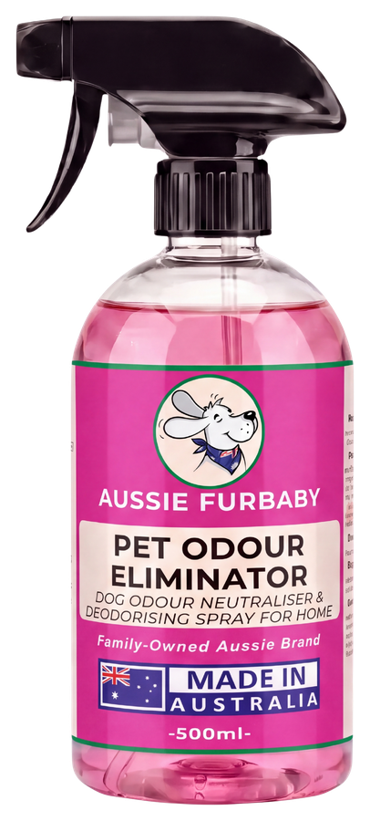 The Pink bottle: Aussie Furbaby dog pet odour eliminator, 500 mL
