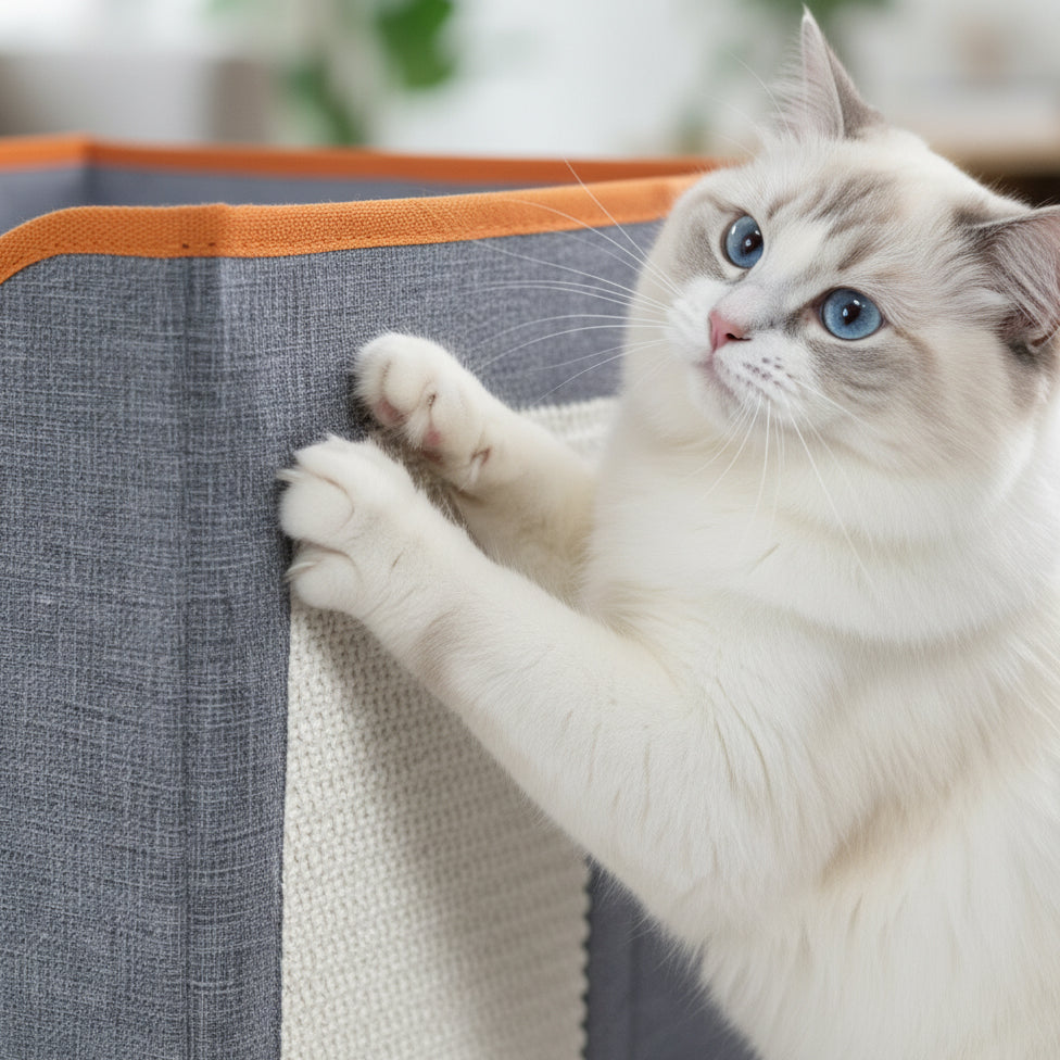 Cat interacting with a textured surface