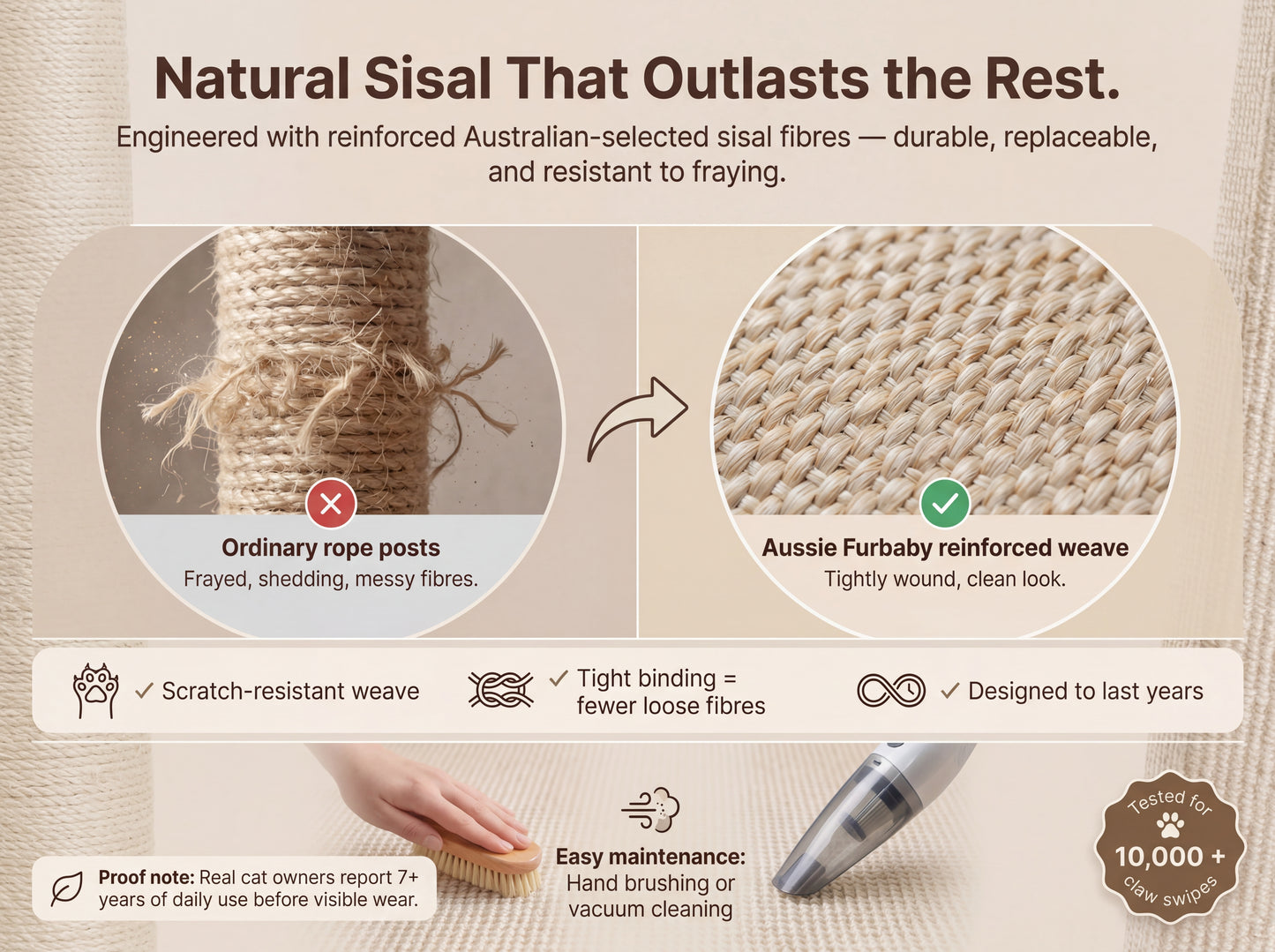 Aussie Furbaby™ 81 cm Vertical Cat Scratching Post – Durable & Balanced