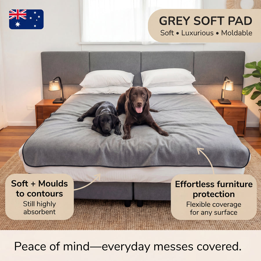 Grey Soft Absorbent Pet Mat – Washable Pee Pad & Dog Mat | Aussie Furbaby