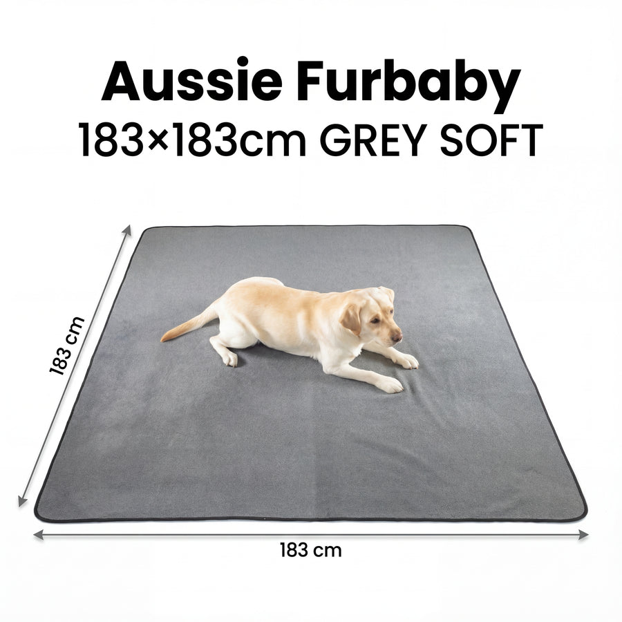 Grey Soft Absorbent Pet Mat, 1 Pack · 183 × 183 cm