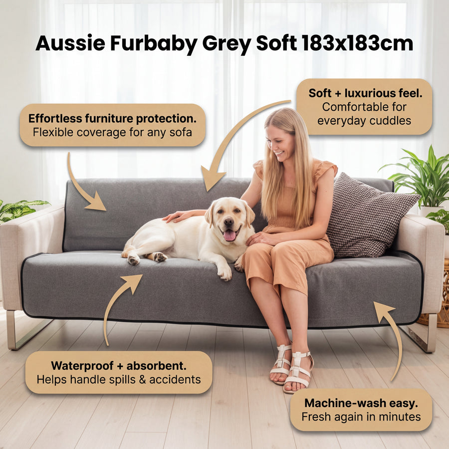 Grey Soft Absorbent Pet Mat – Washable Pee Pad & Dog Mat | Aussie Furbaby