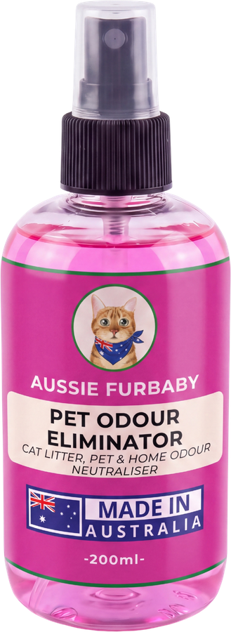 Pink cat litter and odour eliminator, 200 mL fine mist spray