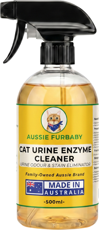 The 500 mL bottle of Aussie Furbaby cat urine enzyme cleaner
