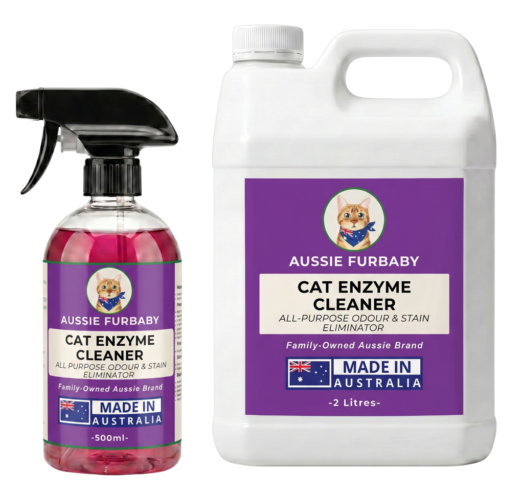 The Carpet & Upholstery Kit for Cats: the real bottles in the box