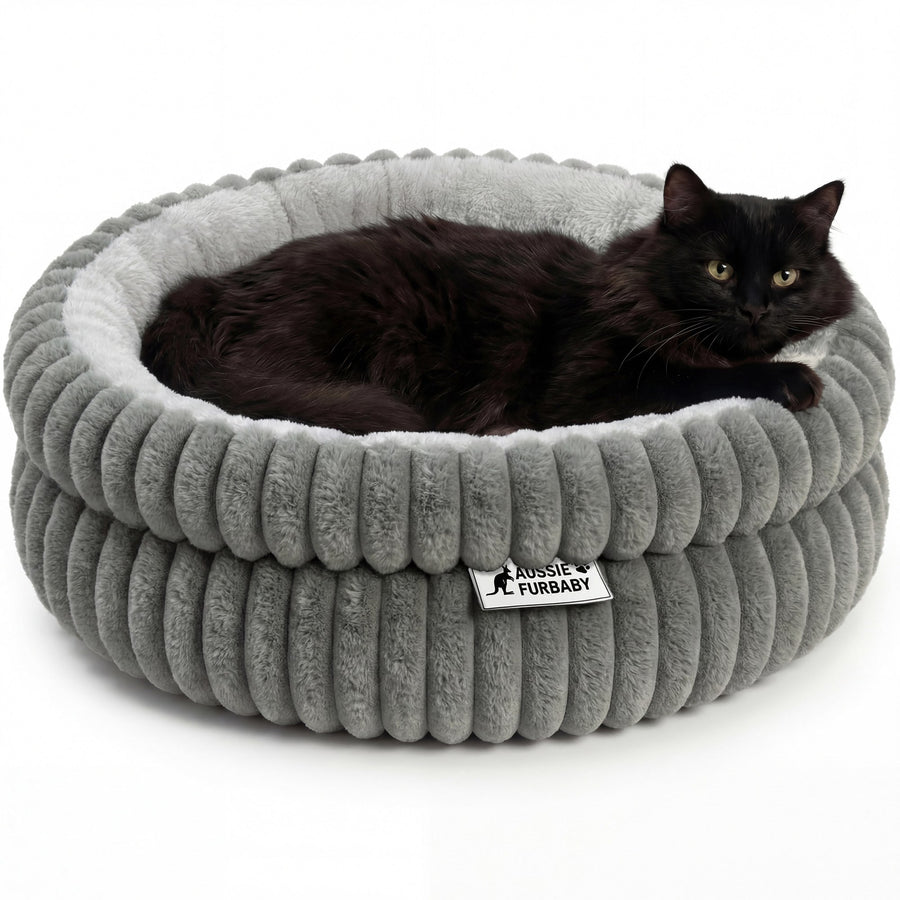 Round Cat Bed, 50 cm, Grey · 1 Pack