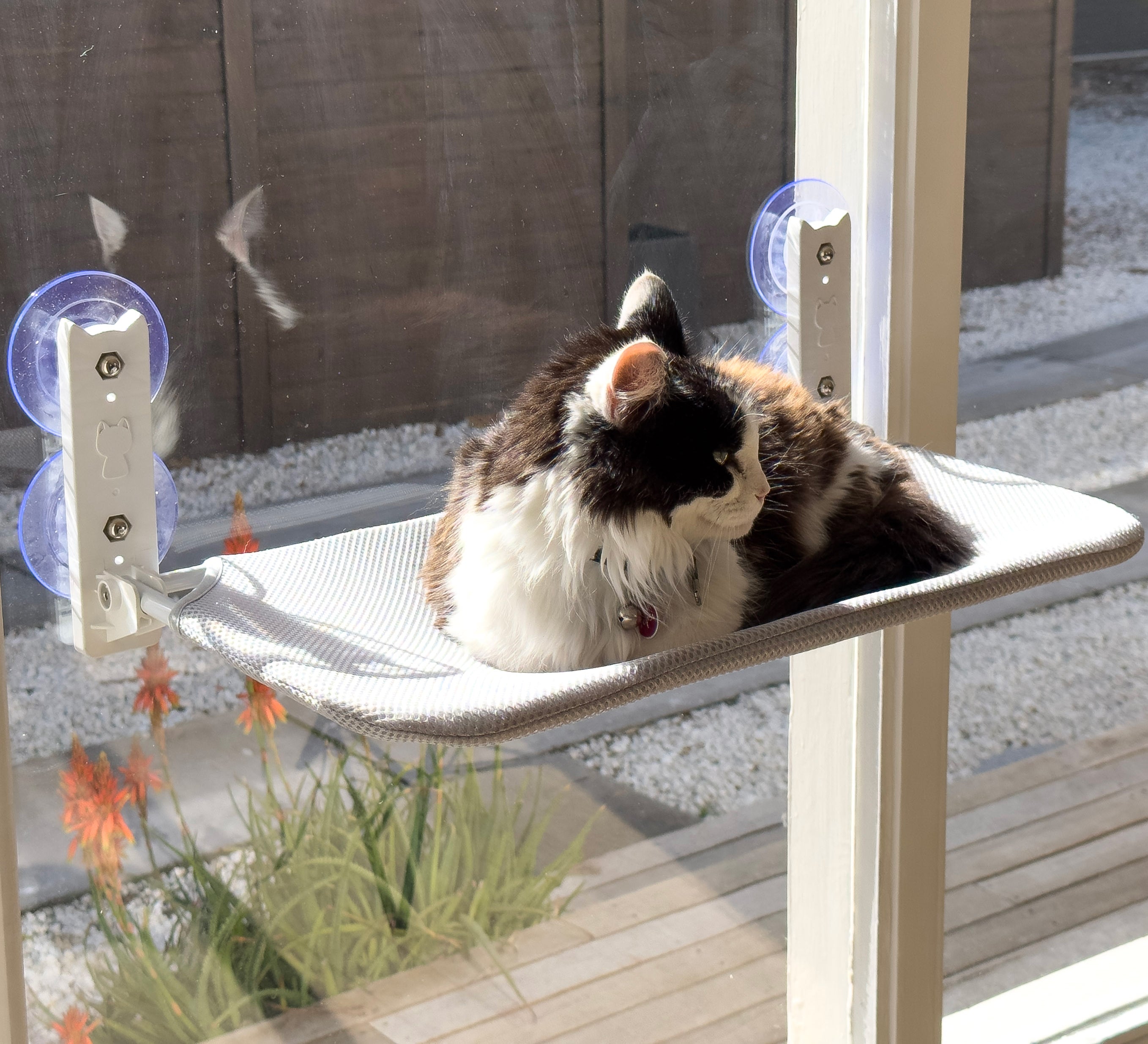 AUSSIE FURBABY Cordless Foldable Cat Window Perch Cat Hammock Large