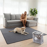 Grey Soft absorbent pet mat, 2 Pack, 183 × 183 cm